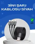 Evrensel 3 Başlıklı Şarj Kablosu – iPhone Huawei Samsung İçin-1