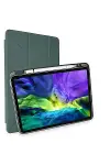 Apple iPad Pro 11 (2024) Kılıf Kalemlikli Mars Tablet Kılıfı - Koyu Yeşil-1