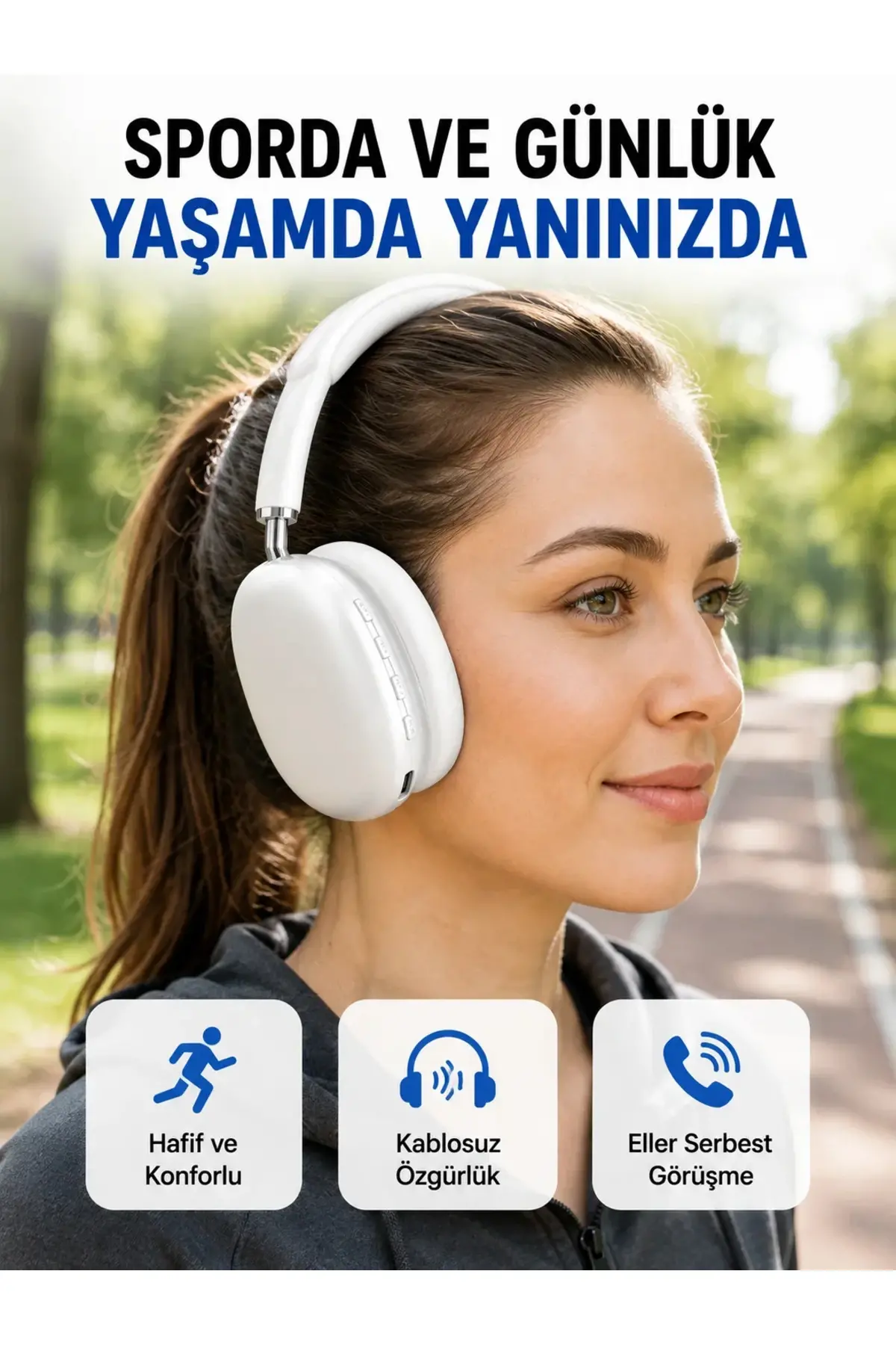Stereo Ses Kaliteli Bluetooth Kulaklık | Katlanabilir ve Ergonok Tasarım Yeni Nesil