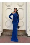 Kadın Trend Model Tek Omuz Tek Kol Gömlek Abiye Elbise-1