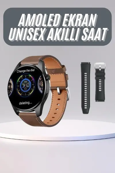 Yuvarlak Kasa 46mm Akıllı Saat Android Ve IOS Uyumlu Uyku ve Sağlık Takibi
