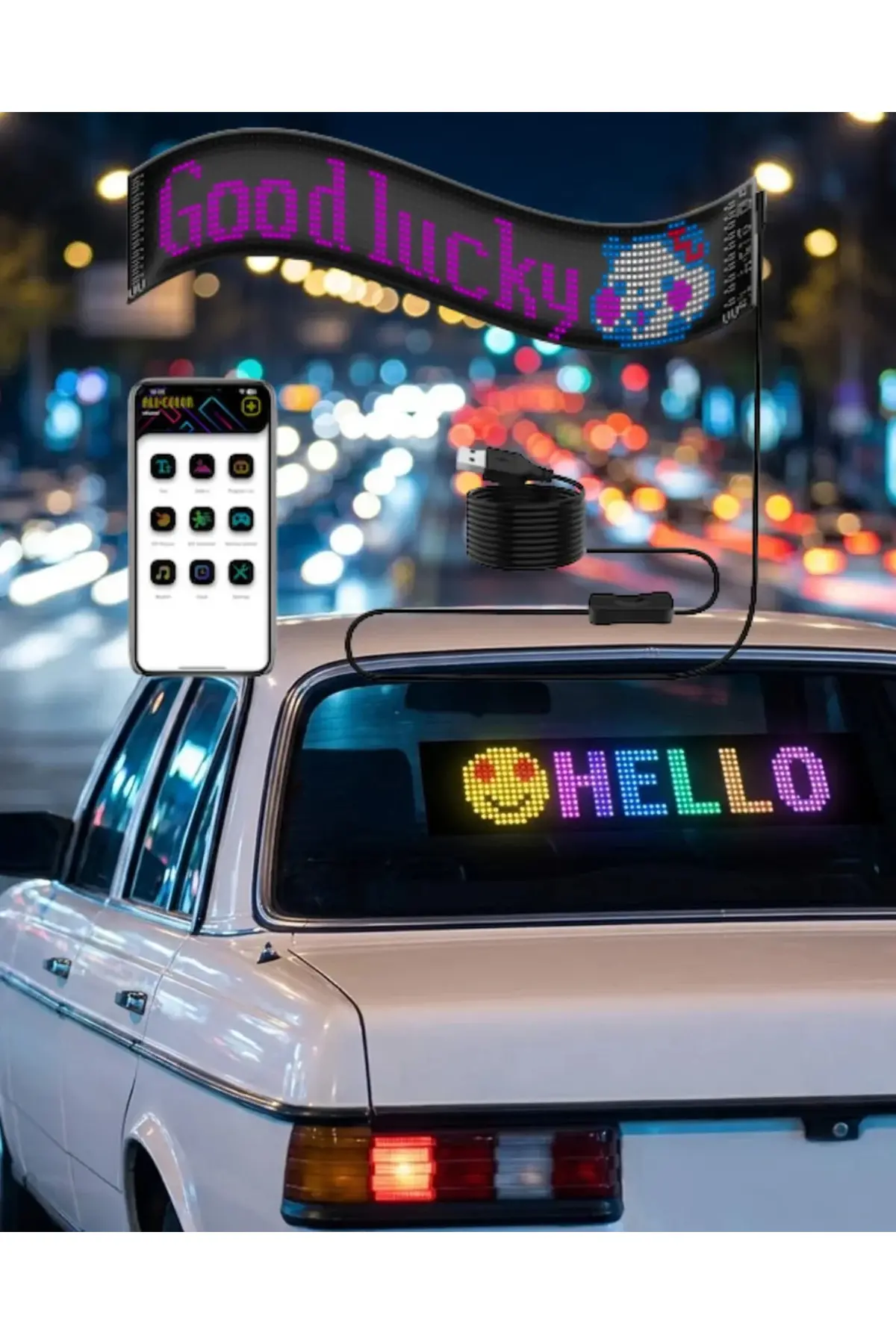 LED Matrix Panel RGB Yazı Yazma Animasyonlu Telefon Kontrollü Akıllı Ekran