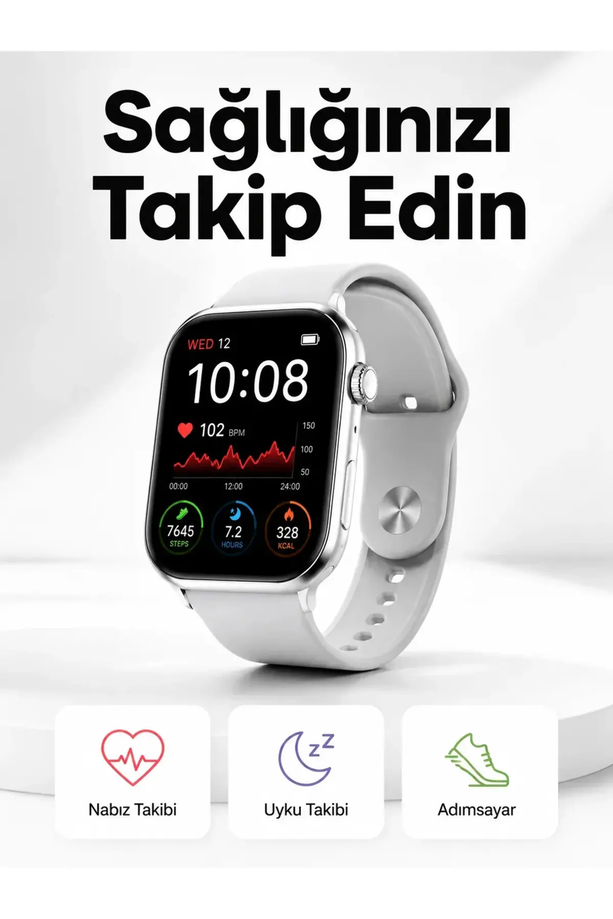 Yeni Nesil Akıllı Saat Adımsayar, GPS, Nabız Ölçer, Uyku ve Sağlık Takibi (Kopya)