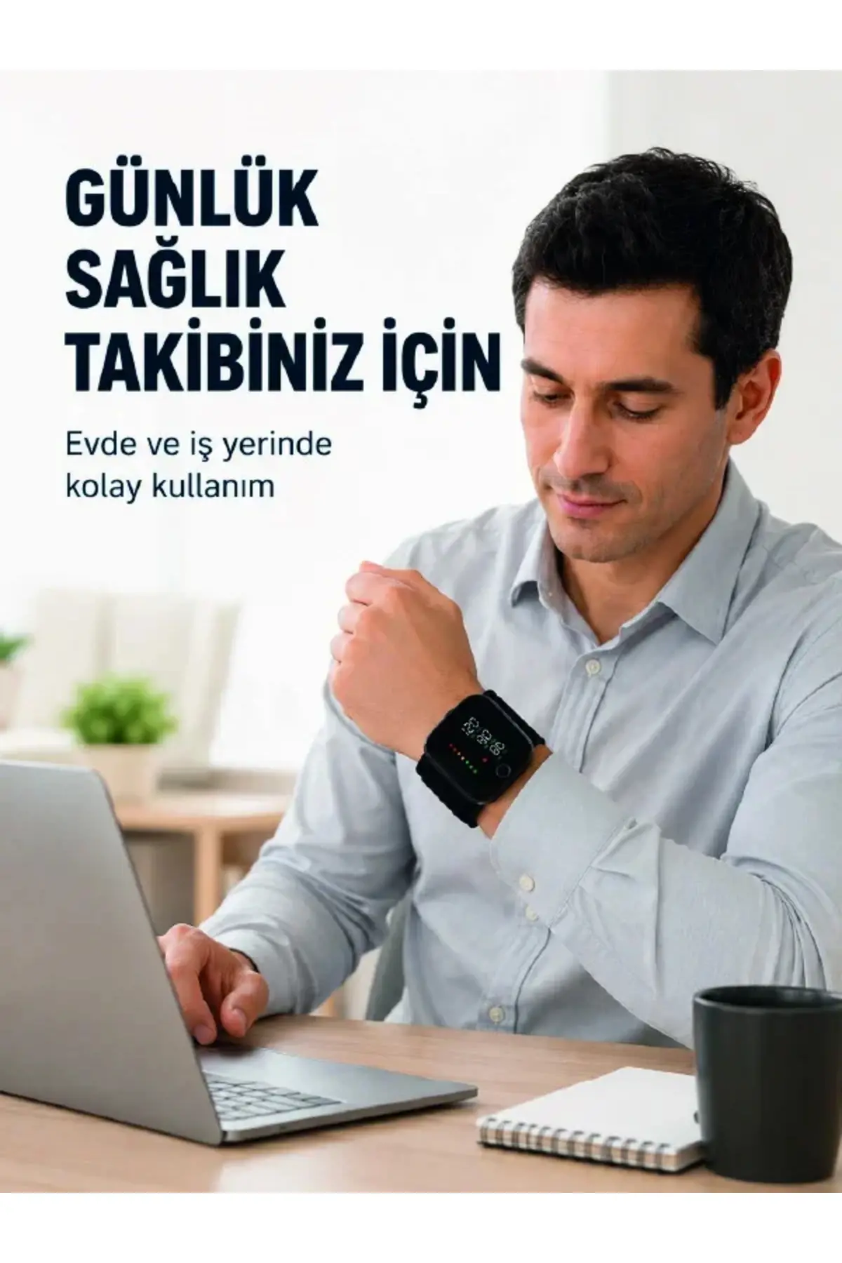 Şarjlı Bilekten Dijital Tansiyon Ölçer Geniş LCD Ekranlı