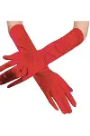 Kırmızı Renk Dirseğe Kadar Uzun Kumaş Eldiven 40 Cm-2