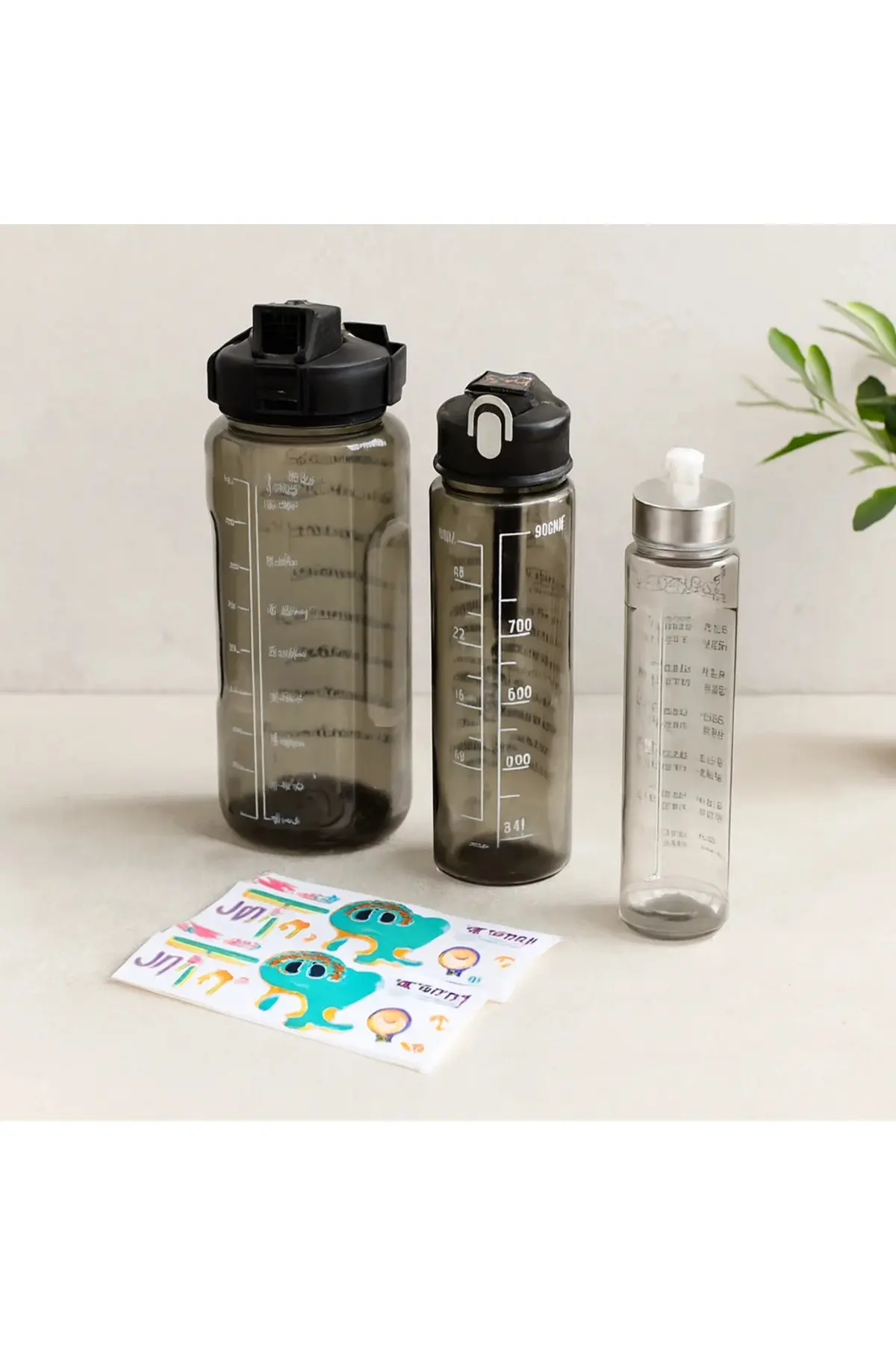 3'lü Pipetli Motivasyon Suluk Seti 500/900/2000 ml (Telefonluklu)