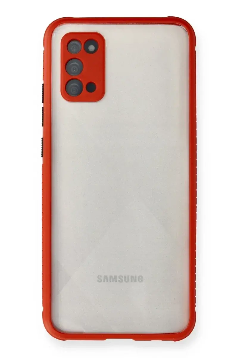 Samsung Galaxy A02S Kılıf a Şeffaf Silikon - Kırmızı