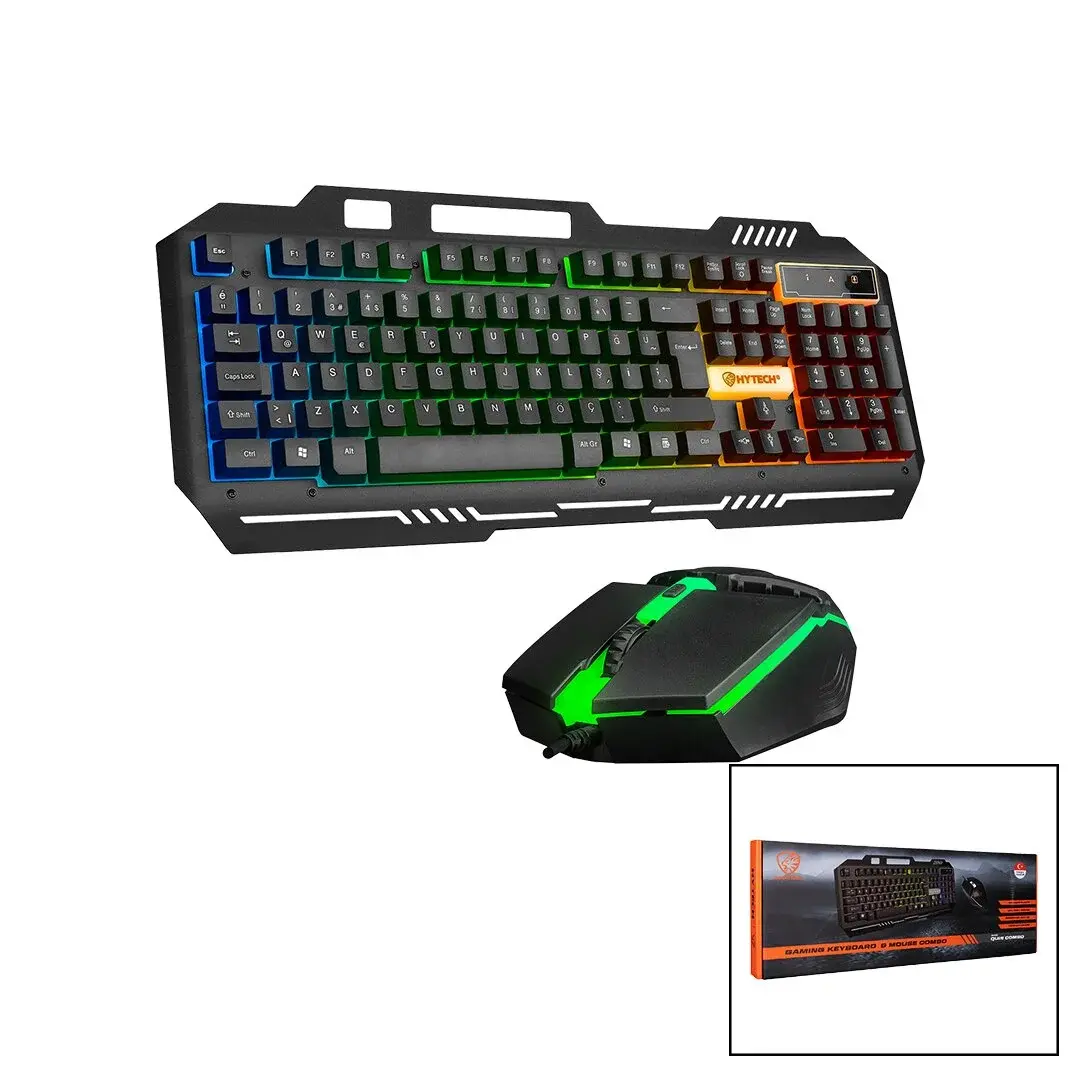 Everest HKM-X86 Quin Gökkuşağı Işıklı Usb Kablolu Klavye - Mouse Set 150CM Kablo
