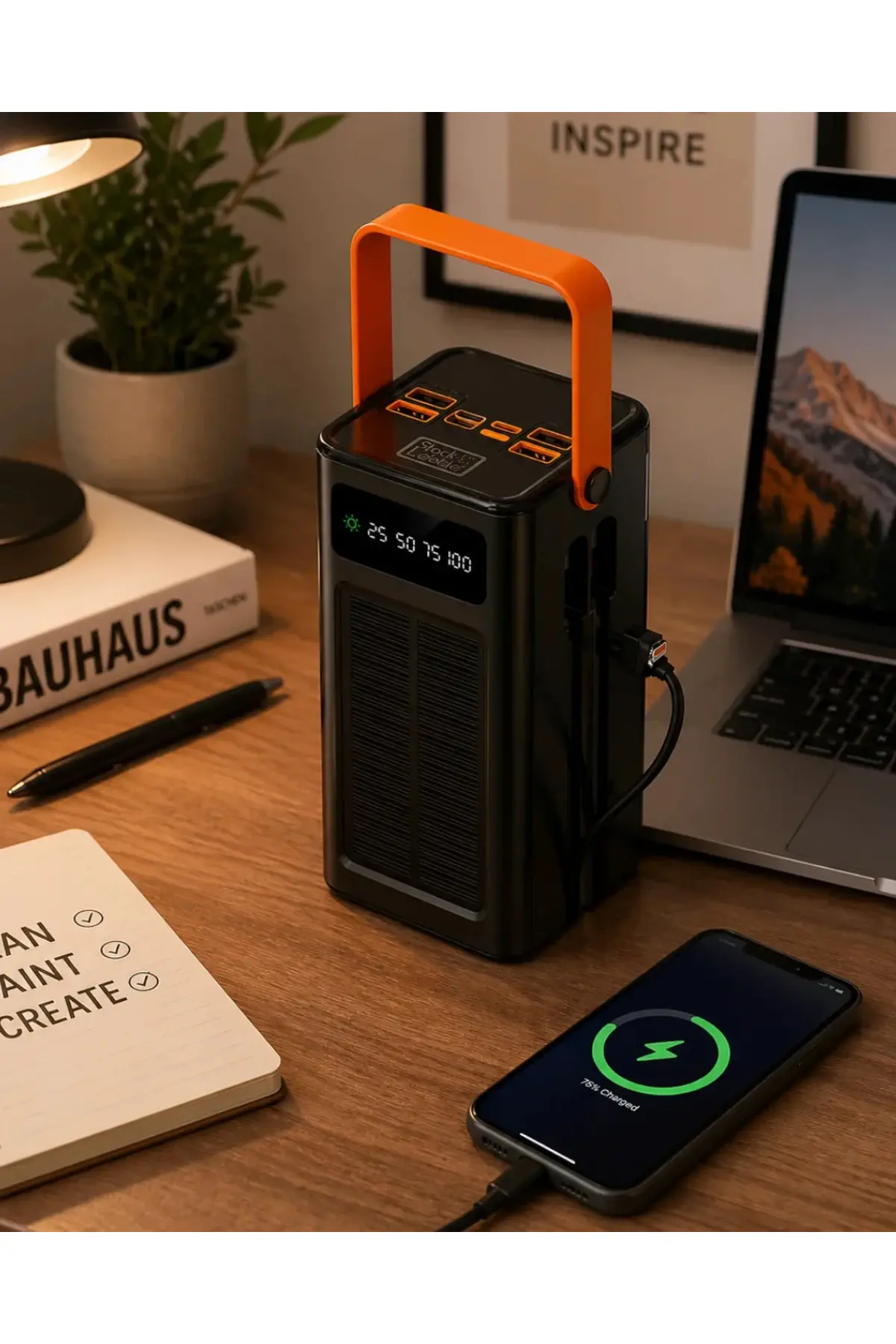 Güneş Enerjili Hızlı Şarj Powerbank Taşınabilir Yüksek Kapasiteli 80.000