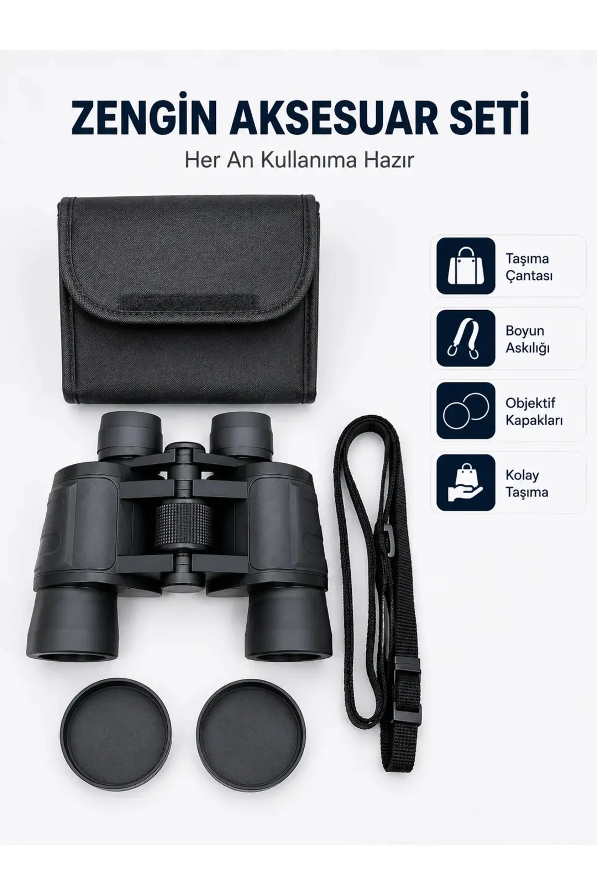 20x Büyütmeli Profesyonel Dürbün | HD Optik Lens Taşıma Çantalı ve Boyun Askılı