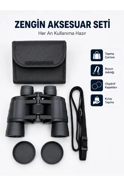 20x Büyütmeli Profesyonel Dürbün | HD Optik Lens Taşıma Çantalı ve Boyun Askılı