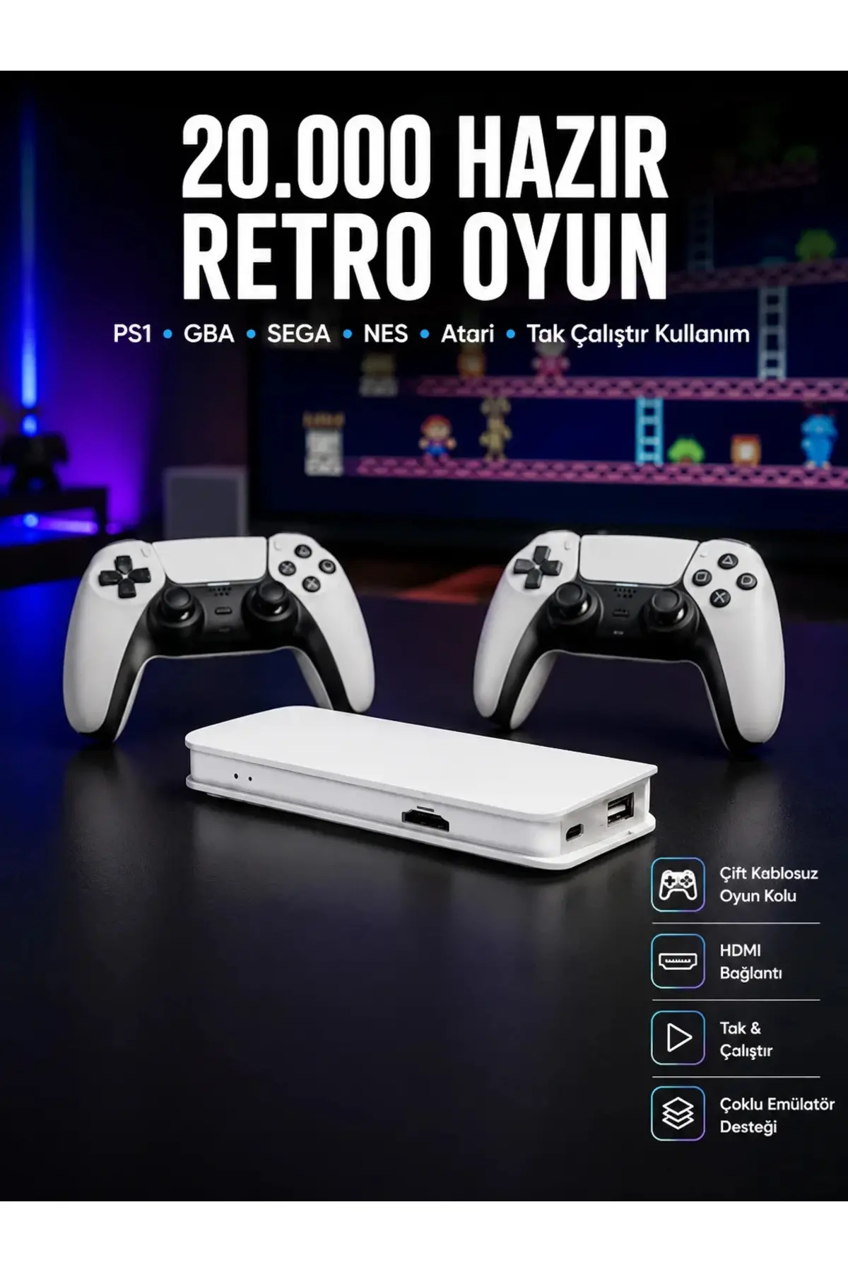 Retro Oyun Konsolu – 20.000 Yüklü Oyun