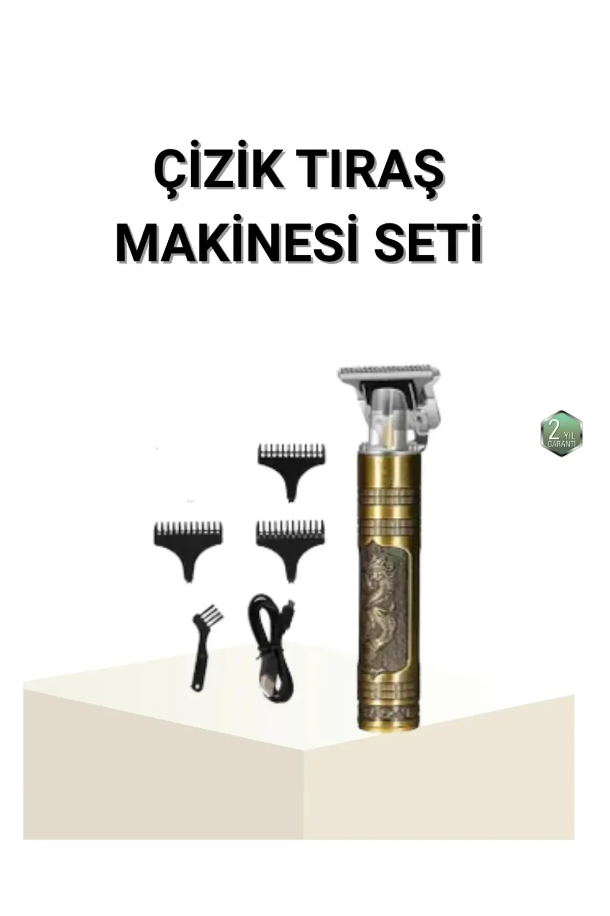 T Bıçaklı Profesyonel Çizik Tıraş Makinesi Seti – 120 Dakika Kullanım, Şarjlı & Kablolu