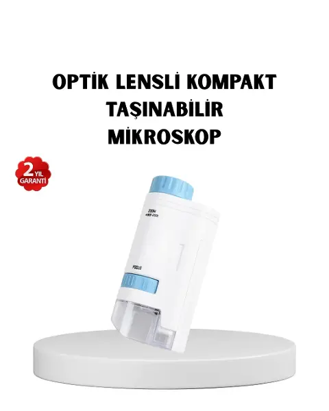 LED Işıklı kroskop 80X–200X Zoom Eğitici Bilim Seti ve Taşınabilir