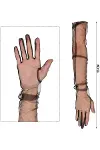 Uzun Boy Likralı Siyah Renk Yetişkin Mega Tül Eldiven 53 Cm-3