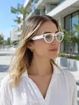 Beyaz Bluetooth Akıllı Gözlük Dahili Kameralı Fotoğraf Video Kayıt Yapay Zeka Çeviri Dokunmatik Kont-2