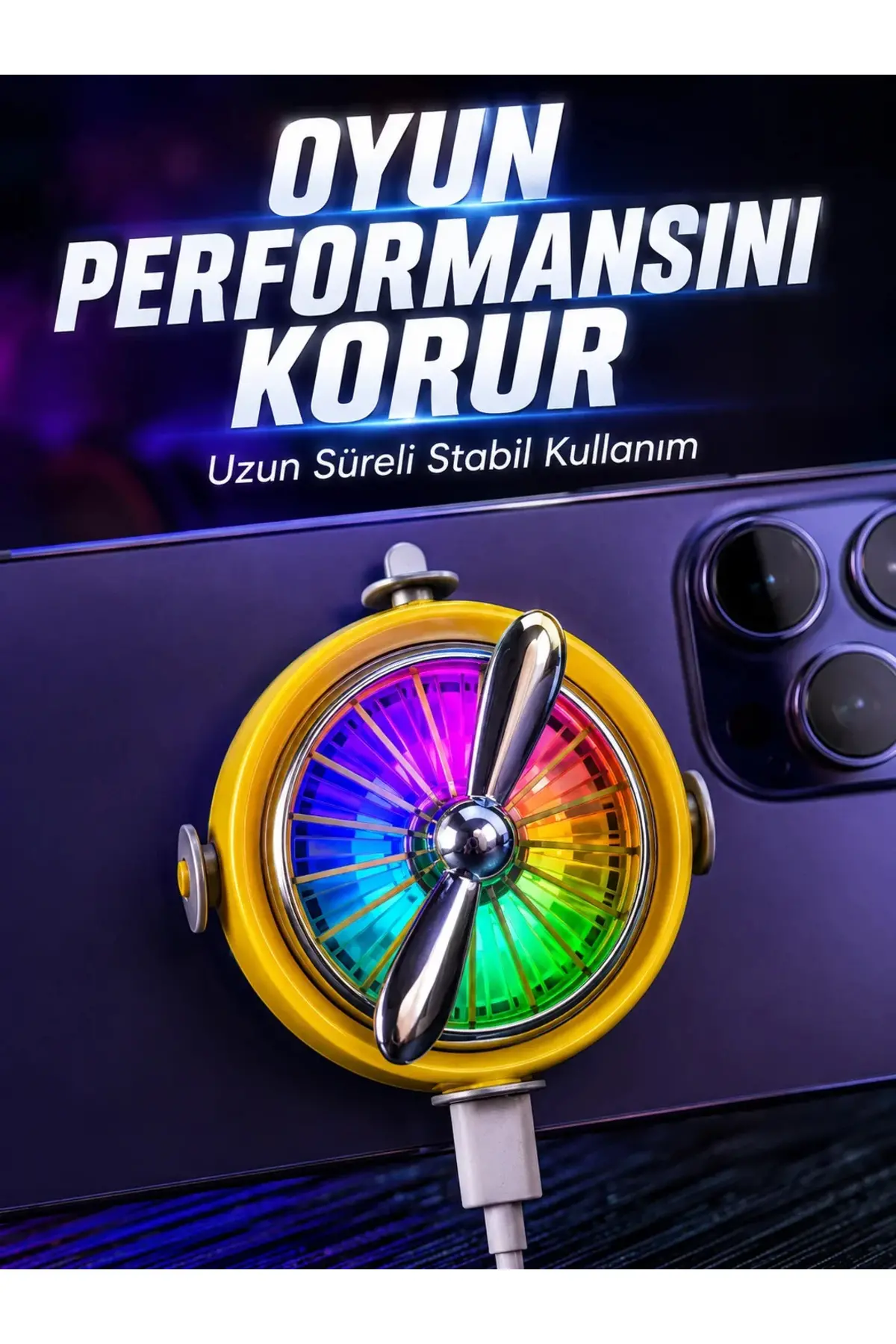Telefon İçin RGB LED Manyetik Soğutma Fanı