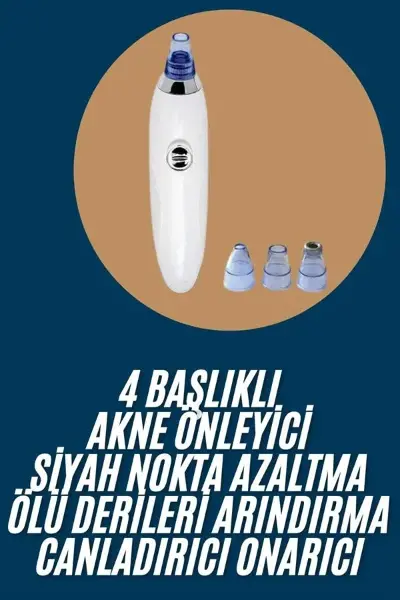 Yeni Nesil Vakumlu Pilli Siyah Nokta ve Yüz Tezleme Cihazı 4 Başlıklı