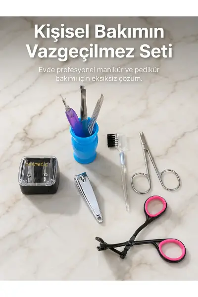Taşınabilir Manikür Bakım Seti Günlük El Ayak ve Kaş Bakım Kiti