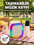 Kablosuz Karaoke Mikrofon Hoparlör Seti Güçlü Ses Çıkışı Yeni Nesil-1