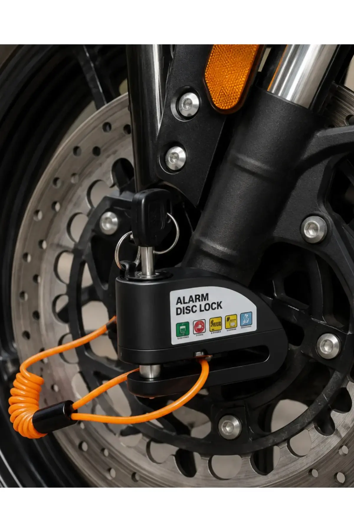 110 dB Alarmlı Disk Fren Kilidi Su Geçirmez Çelik Motosiklet Güvenlik Kilidi
