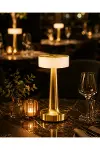 Şarjlı Gold Mantar Masa Lambası Dimmer Ayarlı Kablosuz LED Lamba-2