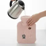Işıklı Ayıcıklı Figürlü Pembe Peluş Sıcak Su Torbası 1 Lt – Yumuşak Kılıf, Uzun Süre Sıcak Tutan Ter-2