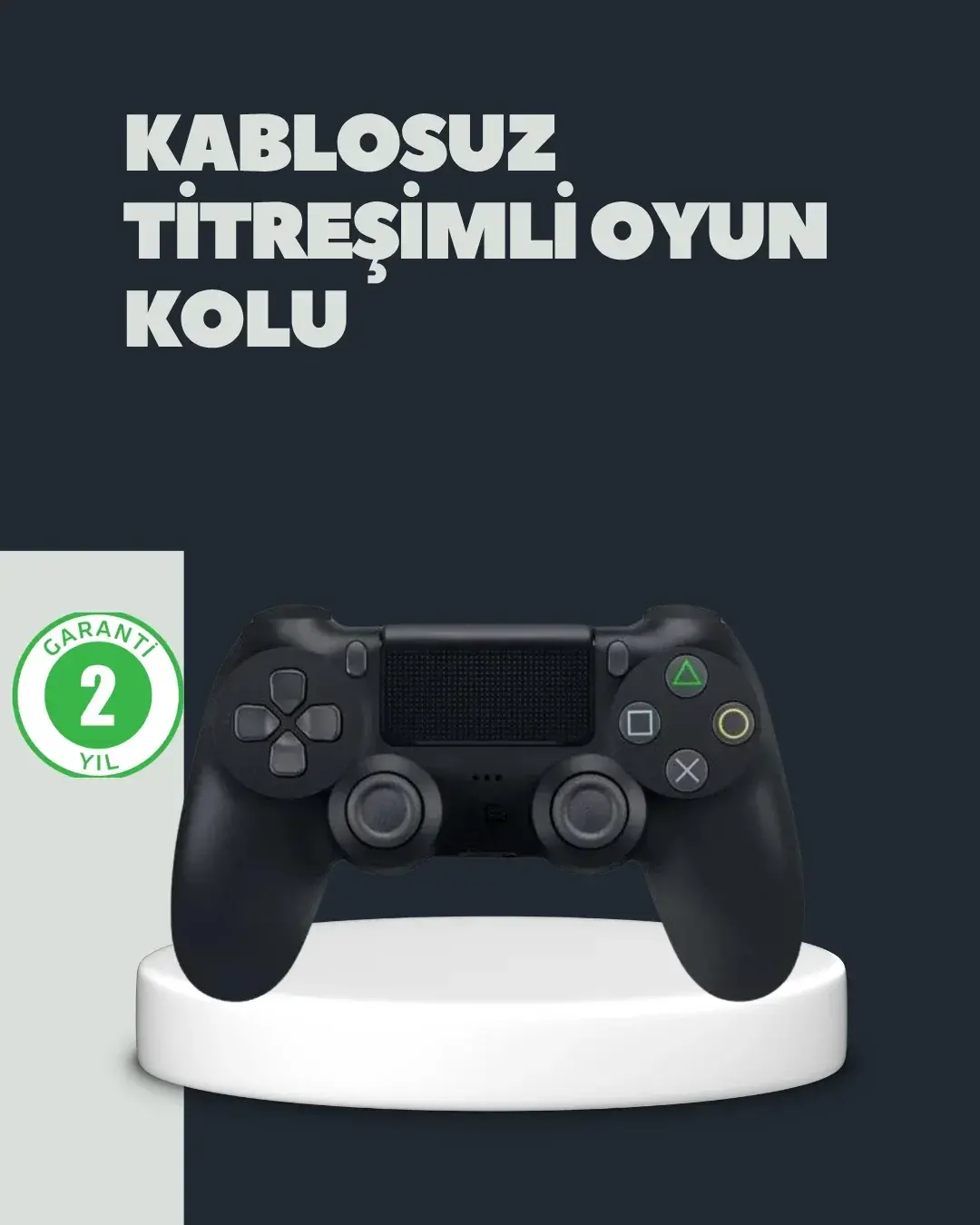 Kablosuz Titreşimli Oyun Kolu – PS4 Uyumlu Ergonok Tasarım ve Uzun Pil Ömrü