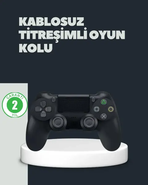 Kablosuz Titreşimli Oyun Kolu – PS4 Uyumlu Ergonok Tasarım ve Uzun Pil Ömrü