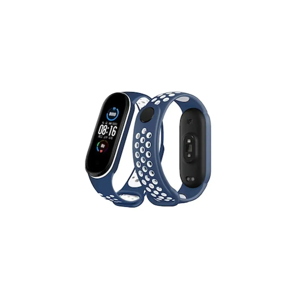 Xiao Band 6 Spor Delikli Kordon - Lacivert-beyaz