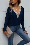 Kadın Uzun Kollu V Yakalı Yarasa Kollu Viskon Bluz-2