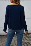 Kadın Uzun Kollu V Yakalı Yarasa Kollu Viskon Bluz-3