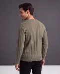 Erkek Bisiklet Yaka çizgi Desenli Triko-2