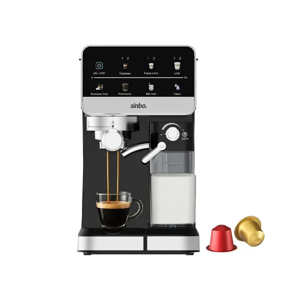 Siyah Espresso Kahve Makinesi 7 Farklı Kahve 1.5LT Su Hazne - 500ML Süt Hazne SCM-2996