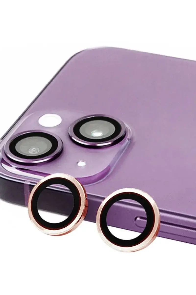 Apple iPhone 13 Mini Raze Metal Kamera Lens - Pembe
