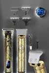 Tıraş Makinesi Şarjlı Profesyonel Saç Kesme Makinesi Gold Çizik Tıraş-4