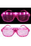 LED Işıklı Panjur Parti Gözlüğü Pembe Renk Shutter Gözlük-1