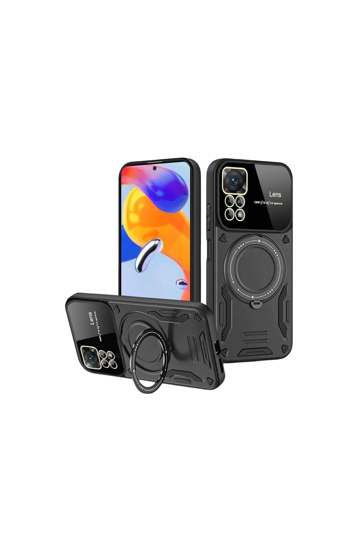 Realme 11 Pro Plus Joy Lens Standlı Kapak - Siyah