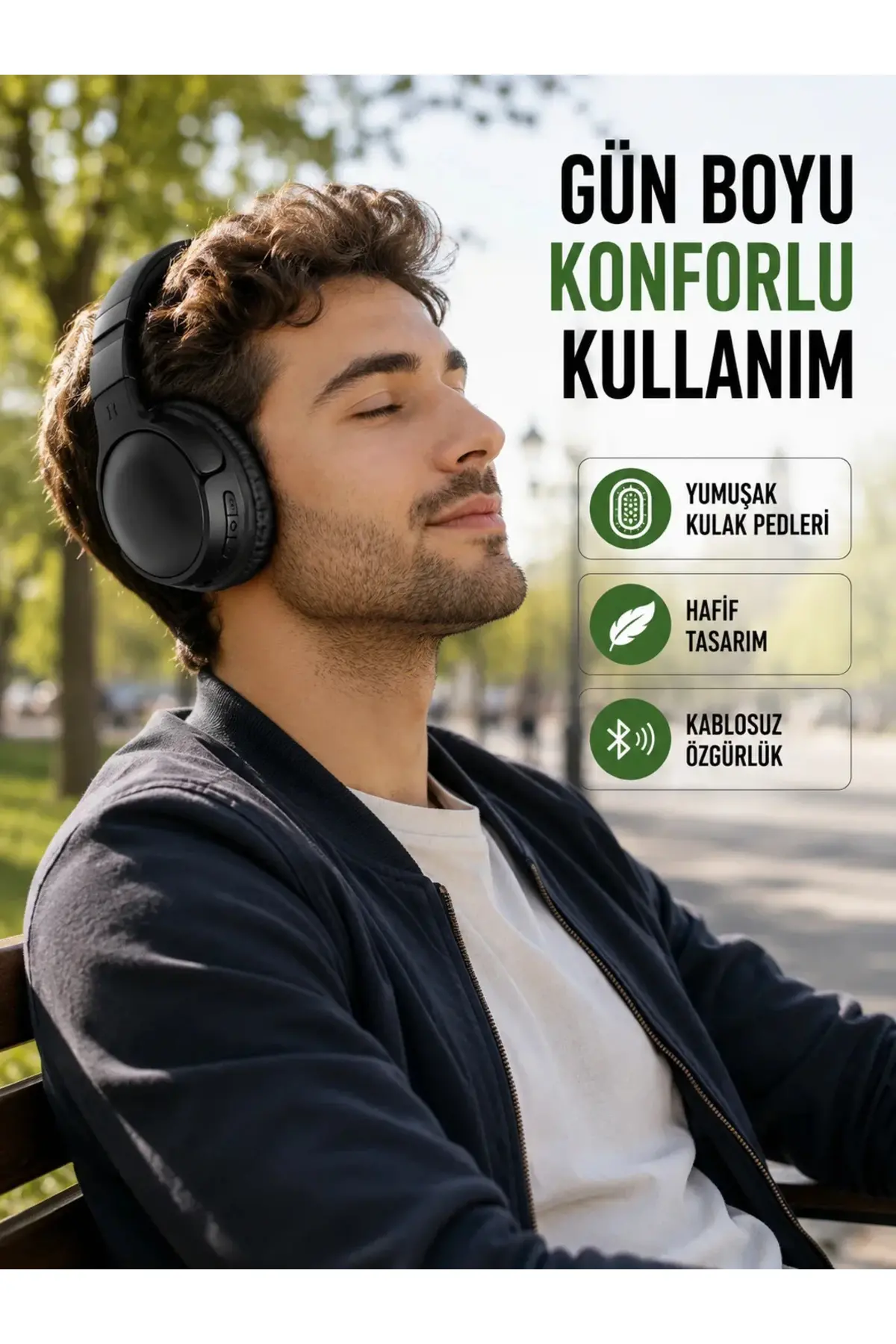 3.2 cm Sürücülü Ergonomik Kablosuz Kulaklık