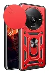 Xiao Red A3 4G Kılıf Pars Lens Yüzüklü Silikon - Kırmızı-1