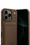 Apple iPhone 17 Pro Kelvin Kartvizitli Silikon - Kahverengi-2
