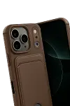 Apple iPhone 17 Pro Kelvin Kartvizitli Silikon - Kahverengi-3