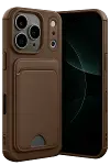 Apple iPhone 17 Pro Kelvin Kartvizitli Silikon - Kahverengi-1