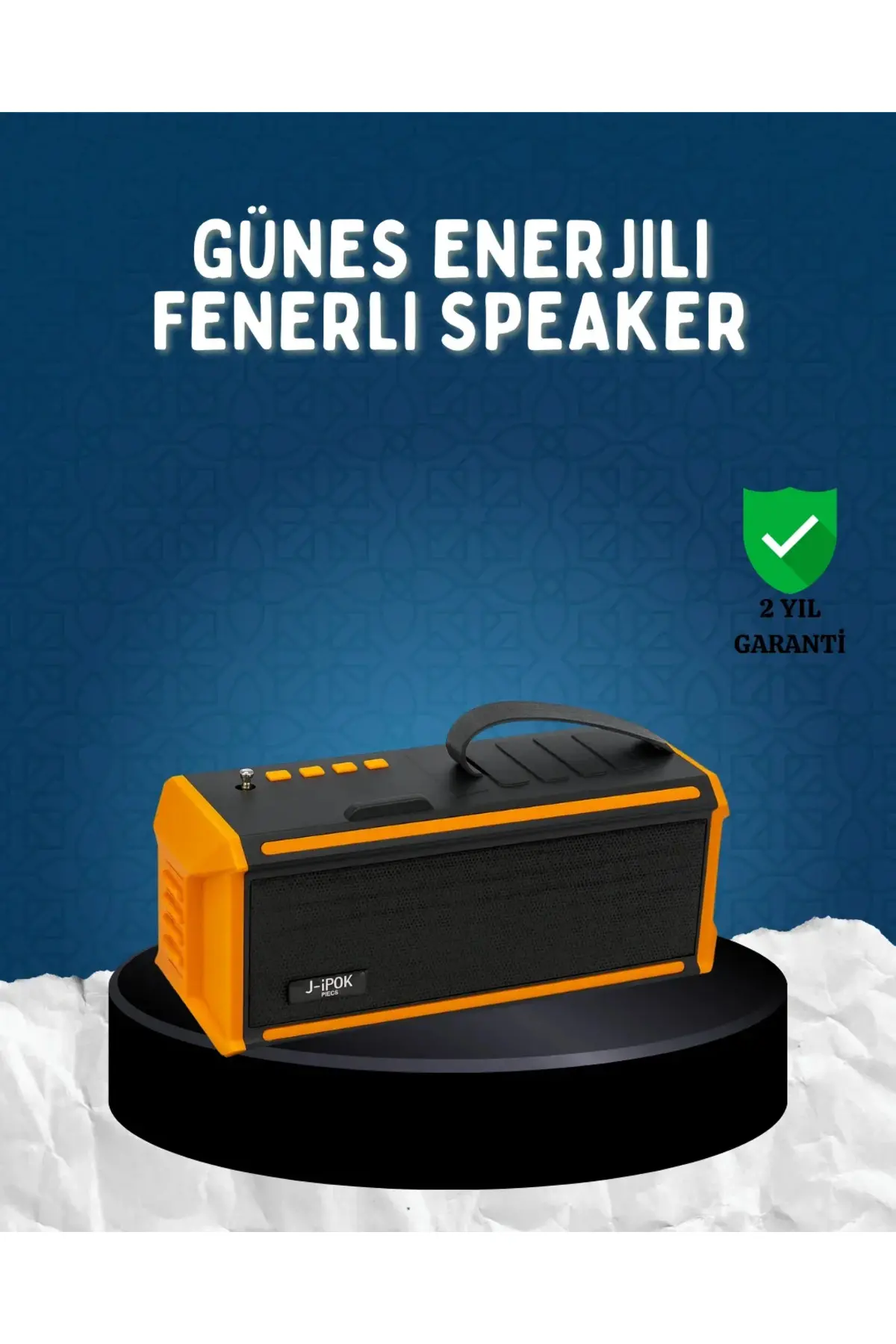 J-IPOX P520 Bluetooth Hoparlör 8W Güçlü Ses Solar Şarj FM Radyo