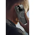 Samsung Galaxy A14 4g Kılıf Joy Lens Standlı Kapak - Koyu Yeşil-3