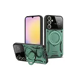 Samsung Galaxy A14 4g Kılıf Joy Lens Standlı Kapak - Koyu Yeşil-1