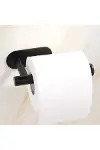 Kendinden Yapışkanlı Tuvalet Kağıtlığı – Mat Siyah Modern Banyo Rulo Askısı-2