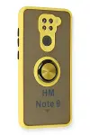Xiao Red Note 9 Kılıf Montreal Yüzüklü Silikon Kapak - Sarı-2