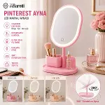Yuvarlak- Düz Kenar 7 İnç Ledli - Usb Şarjlı Makyaj Aynası 90°TAKILIKLI Ayakr.pls 17.5CM-2