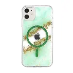 Onegif Apple İphone 11 Lotus Simli Magsafe Kapak - Yeşil-3